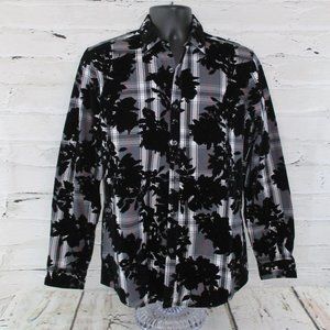 INC Flocked Velvet Plaid Oxford Shirt